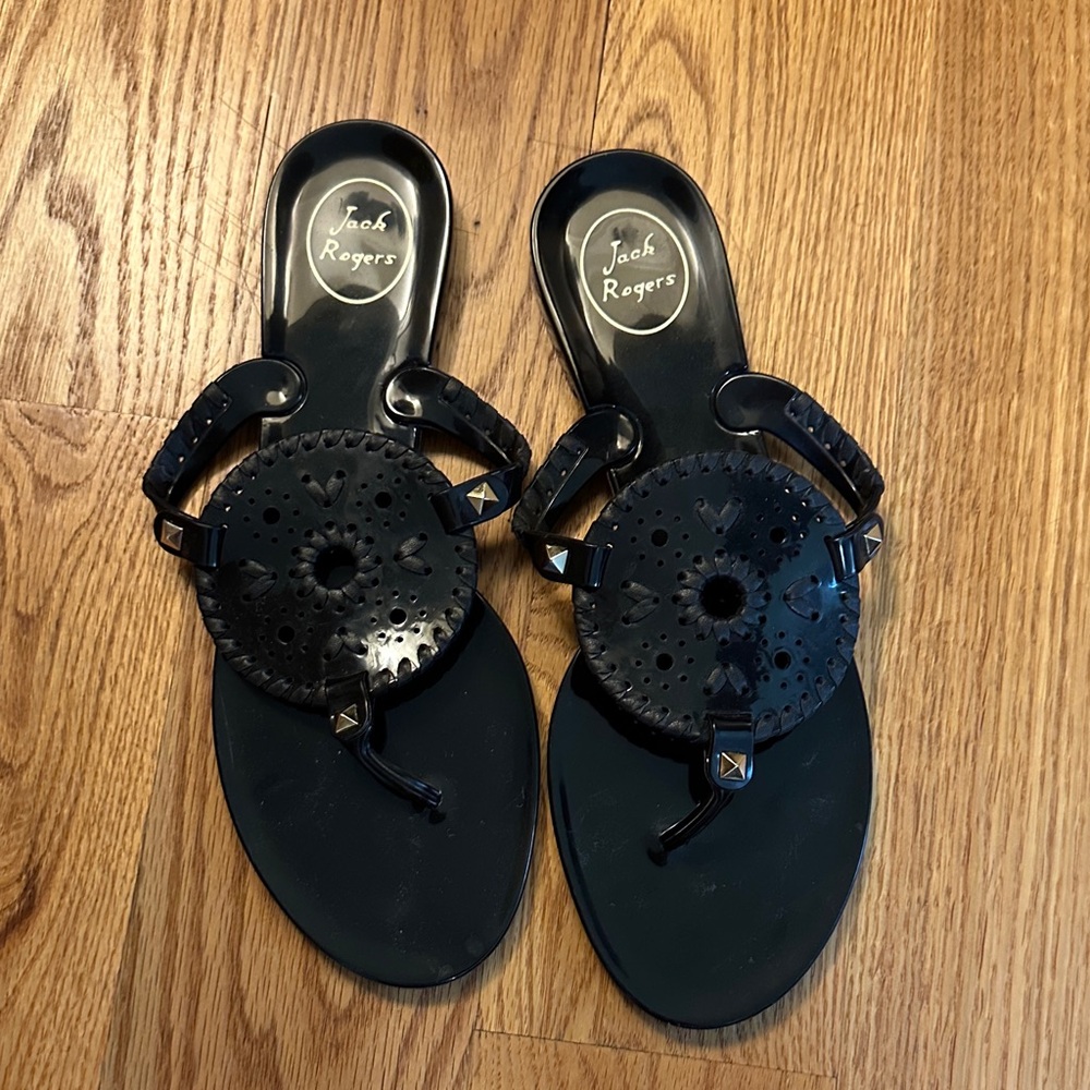 Jack Rogers Black Cutout Sandals